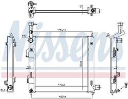 RADIATOR RACIRE MOTOR NISSENS 606865 - Compatibil cu KIA