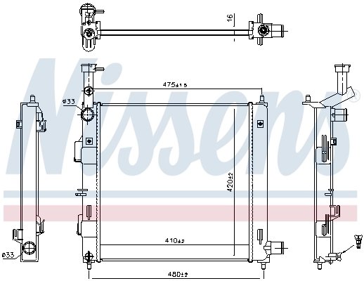RADIATOR RACIRE MOTOR NISSENS 606865 - Compatibil cu KIA