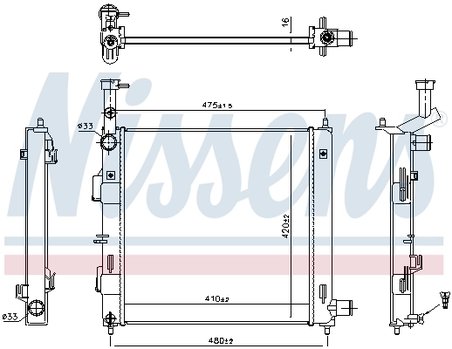 RADIATOR RACIRE MOTOR NISSENS 606865 - Compatibil cu KIA
