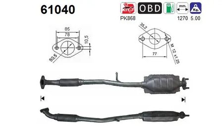 CATALIZATOR AS 61040 - Compatibil cu HYUNDAI
