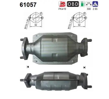 CATALIZATOR AS 61057 - Compatibil cu HYUNDAI, KIA