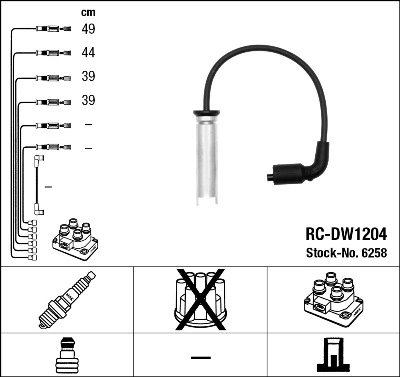 FISE BUJII NGK 6258 - Compatibil cu DAEWOO