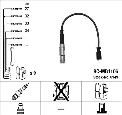 FISE BUJII NGK 6349 - Compatibil cu MERCEDES-BENZ
