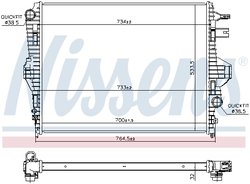 RADIATOR RACIRE MOTOR NISSENS 65297 - Compatibil cu PORSCHE, VW