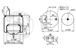 BURDUF SUSPENSIE PNEUMATICA CONTITECH AIR SPRING 6600 N P02 - Piesa auto compatibila cu mai multe marci