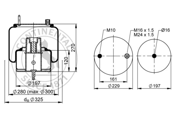 BURDUF SUSPENSIE PNEUMATICA CONTITECH AIR SPRING 6635 N P01 - Piesa auto compatibila cu mai multe marci