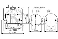 Burduf suspensie pneumatica Contitech AIR Spring 6701 N P01