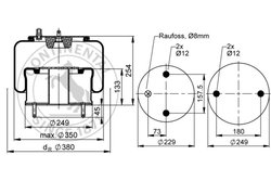 BURDUF SUSPENSIE PNEUMATICA CONTITECH AIR SPRING 6702 N P01 - Piesa auto compatibila cu mai multe marci