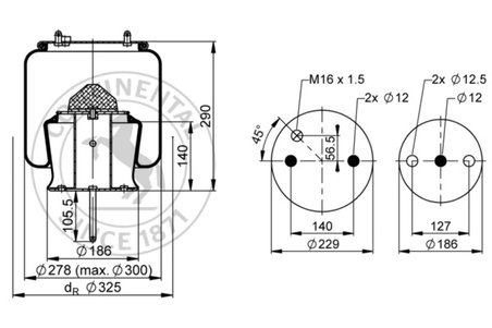 BURDUF SUSPENSIE PNEUMATICA CONTITECH AIR SPRING 6710 N P03 - Piesa auto compatibila cu mai multe marci