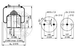 Burduf suspensie pneumatica Contitech AIR Spring 6714 N P02
