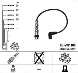 FISE BUJII NGK 6797 - Compatibil cu SEAT, VW