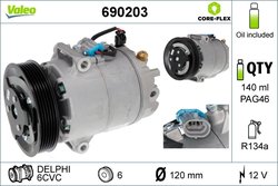 COMPRESOR CLIMATIZARE VALEO 690203 - Compatibil cu OPEL, VAUXHALL