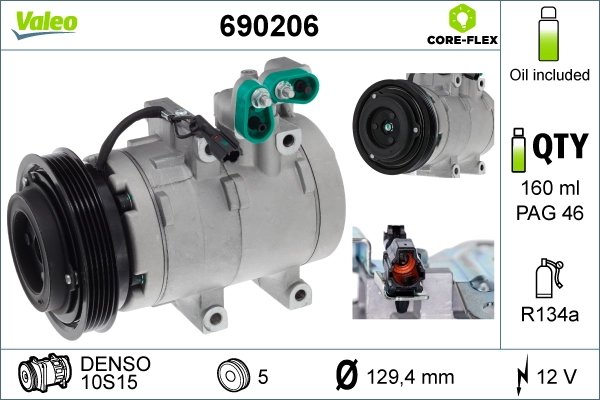 COMPRESOR CLIMATIZARE VALEO 690206 - Compatibil cu HYUNDAI, KIA
