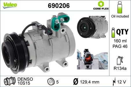 COMPRESOR CLIMATIZARE VALEO 690206 - Compatibil cu HYUNDAI, KIA