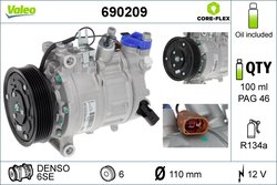 COMPRESOR CLIMATIZARE VALEO 690209 - Compatibil cu AUDI, AUDI (FAW), CUPRA, SEAT, SKODA, VW, VW (SVW)