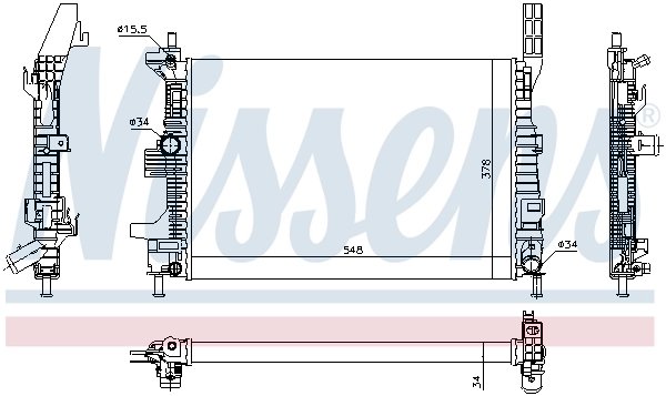 RADIATOR RACIRE MOTOR NISSENS 69238 - Compatibil cu FORD