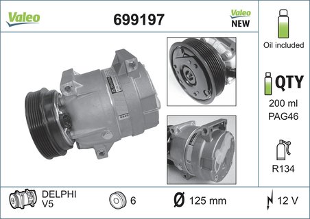 COMPRESOR CLIMATIZARE VALEO 699197 - Compatibil cu RENAULT