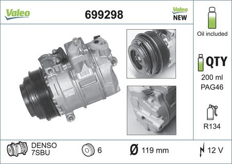 COMPRESOR CLIMATIZARE VALEO 699298 - Compatibil cu CHRYSLER, MERCEDES-BENZ