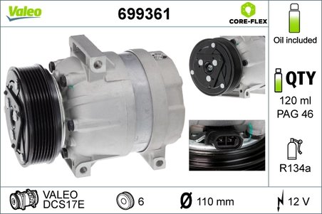 COMPRESOR CLIMATIZARE VALEO 699361 - Compatibil cu NISSAN, OPEL, RENAULT, VAUXHALL
