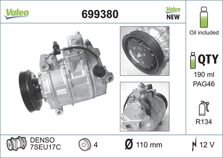 COMPRESOR CLIMATIZARE VALEO 699380 - Compatibil cu AUDI