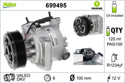 COMPRESOR CLIMATIZARE VALEO 699495 - Compatibil cu DACIA, RENAULT