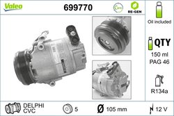 COMPRESOR CLIMATIZARE VALEO 699770 - Compatibil cu OPEL, VAUXHALL