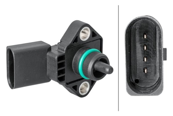 SENZOR PRESIUNE SUPRAALIMENTARE HELLA 6PP 358 152-011 - Compatibil cu AUDI, SEAT, SKODA, VW