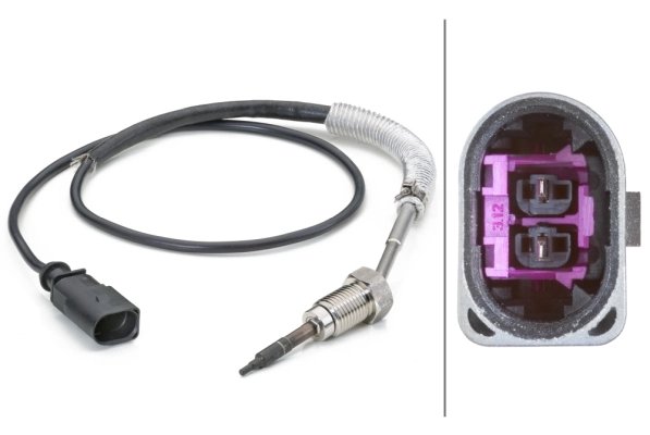 SENZOR TEMPERATURA GAZE EVACUARE HELLA 6PT 014 494-261 - Compatibil cu AUDI, SEAT, SKODA, VW