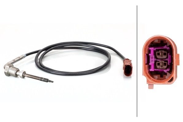 SENZOR TEMPERATURA GAZE EVACUARE HELLA 6PT 014 494-531 - Compatibil cu AUDI, VW