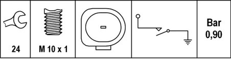 SENZOR PRESIUNE ULEI HELLA 6ZL 008 280-011 - Piesa auto compatibila cu mai multe marci