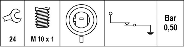 SENZOR PRESIUNE ULEI HELLA 6ZL 008 780-011 - Piesa auto compatibila cu mai multe marci