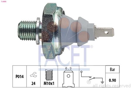 SENZOR PRESIUNE ULEI FACET 7.0095 - Compatibil cu AUDI, FORD, SEAT, SKODA, VW
