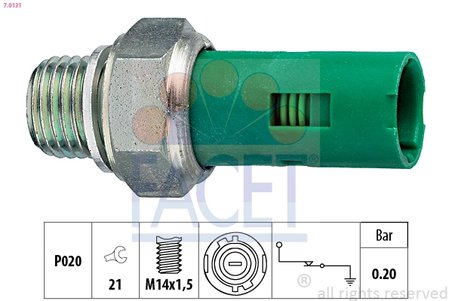 Senzor presiune ulei FACET 7.0131