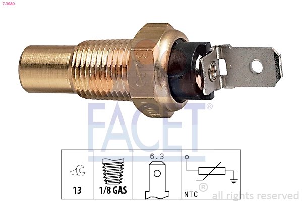 SENZOR TEMPERATURA LICHID RACIRE FACET 7.3080 - Compatibil cu DAIHATSU, FORD USA, HYUNDAI, ISUZU, KIA, LEXUS, MAZDA, MITSUBISHI,