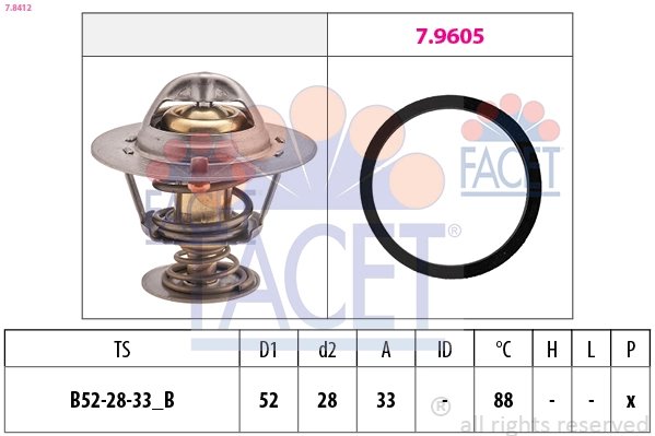 Termostat lichid racire FACET 7.8412
