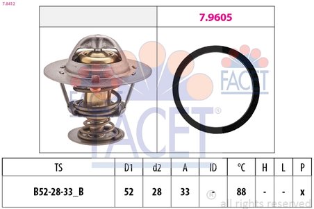 Termostat lichid racire FACET 7.8412