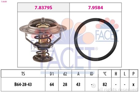TERMOSTAT LICHID RACIRE FACET 7.8649 - Compatibil cu INFINITI, NISSAN