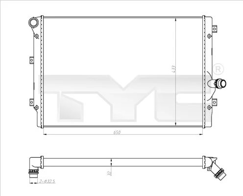 RADIATOR RACIRE MOTOR TYC 702-0024-R - Compatibil cu AUDI, SEAT, SKODA, VW
