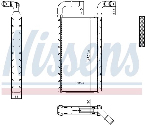 SCHIMBATOR CALDURA INCALZIRE HABITACLU NISSENS 707241 - Compatibil cu SCANIA
