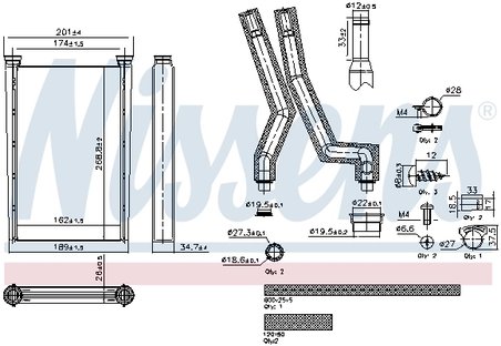 Schimbator caldura incalzire habitaclu Nissens 707242