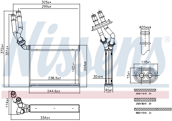 SCHIMBATOR CALDURA INCALZIRE HABITACLU NISSENS 707299 - Compatibil cu PORSCHE, VW