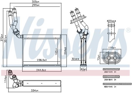 SCHIMBATOR CALDURA INCALZIRE HABITACLU NISSENS 707299 - Compatibil cu PORSCHE, VW