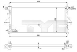 RADIATOR RACIRE MOTOR TYC 709-0028-R - Compatibil cu FIAT