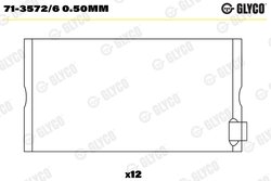 CUZINETI BIELA GLYCO 71-3572/6 0.50MM - Compatibil cu FAP, MERCEDES-BENZ