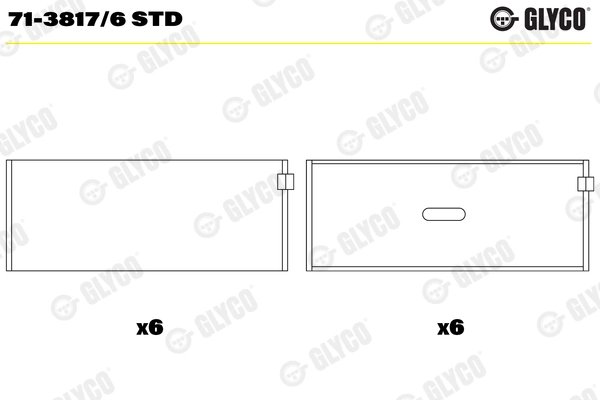 CUZINETI BIELA GLYCO 71-3817/6 STD - Compatibil cu DAEWOO, MERCEDES-BENZ, PUCH, SSANGYONG
