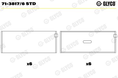 CUZINETI BIELA GLYCO 71-3817/6 STD - Compatibil cu DAEWOO, MERCEDES-BENZ, PUCH, SSANGYONG