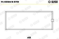 CUZINETI BIELA GLYCO 71-4060/6 STD - Compatibil cu PLAXTON, RENAULT TRUCKS, VOLVO