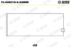 Cuzineti biela Glyco 71-4087/6 0.25mm