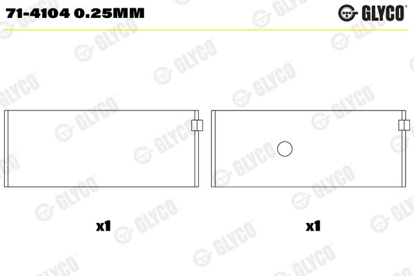 Cuzineti biela Glyco 71-4104 0.25mm
