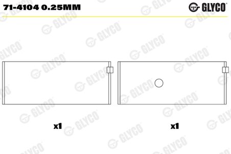 Cuzineti biela Glyco 71-4104 0.25mm
